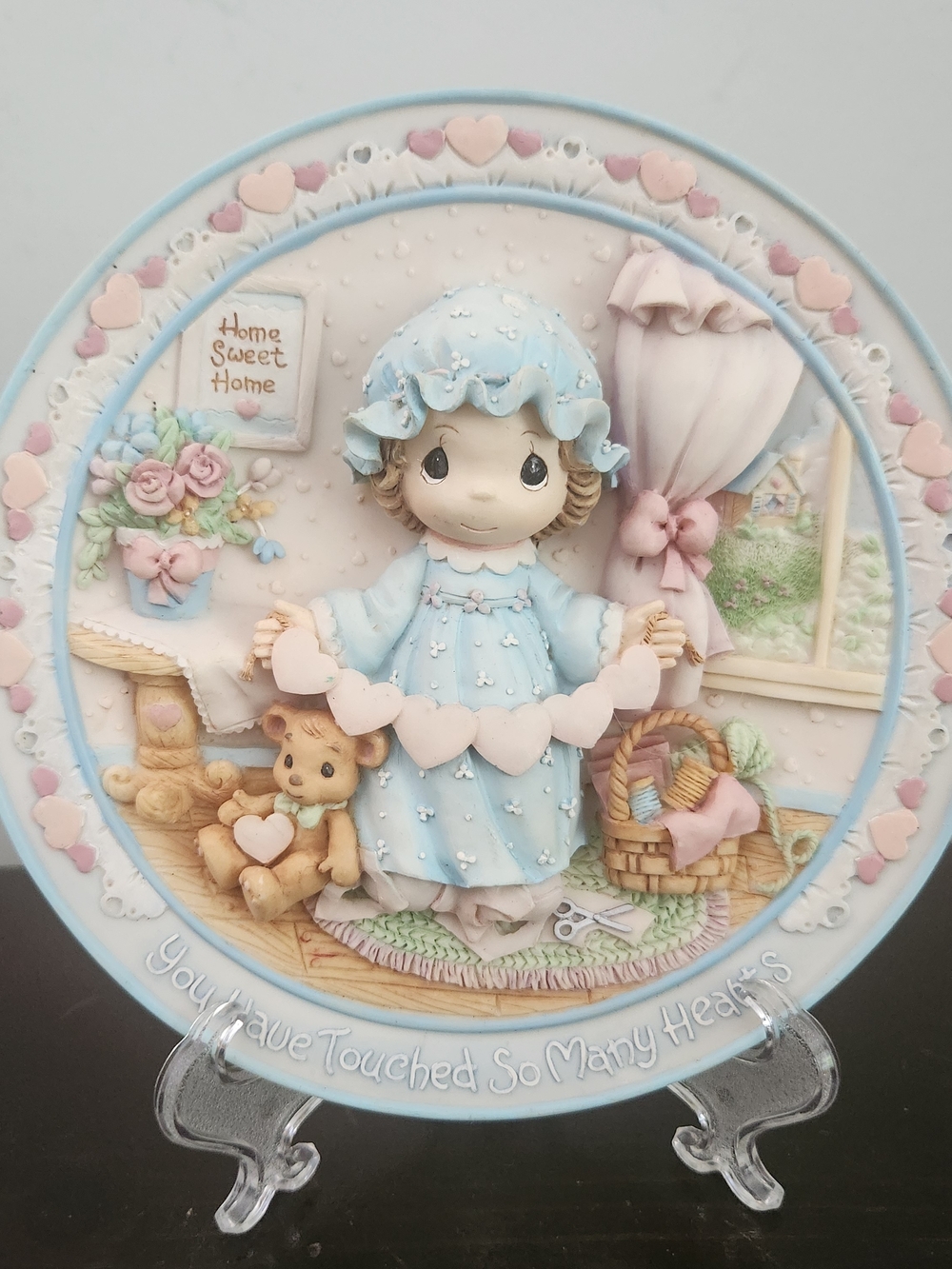 Precious Moments White Plate with Purple Backstamp